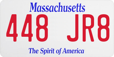 MA license plate 448JR8