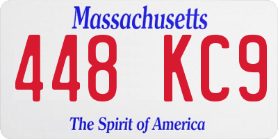 MA license plate 448KC9