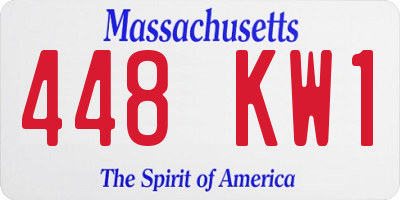 MA license plate 448KW1