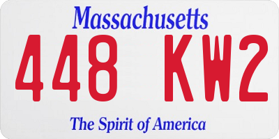 MA license plate 448KW2