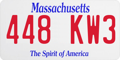 MA license plate 448KW3