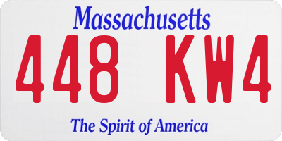 MA license plate 448KW4