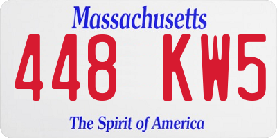 MA license plate 448KW5