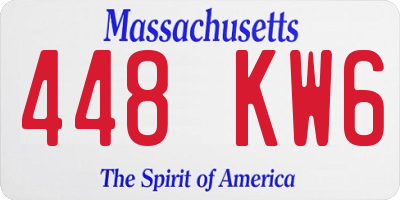 MA license plate 448KW6