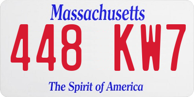 MA license plate 448KW7