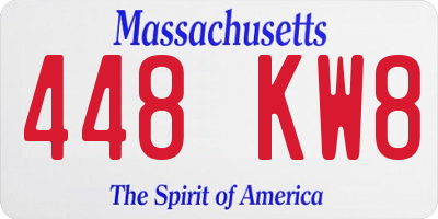 MA license plate 448KW8