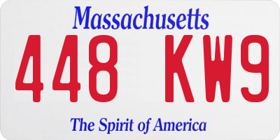 MA license plate 448KW9