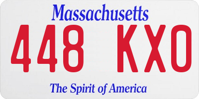 MA license plate 448KX0