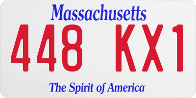 MA license plate 448KX1