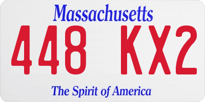 MA license plate 448KX2