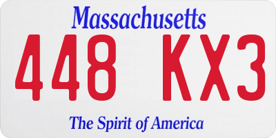 MA license plate 448KX3
