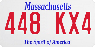 MA license plate 448KX4