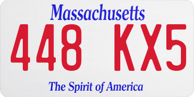 MA license plate 448KX5