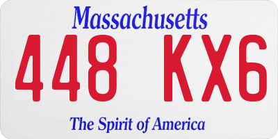 MA license plate 448KX6