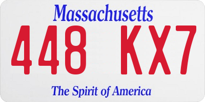 MA license plate 448KX7
