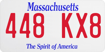 MA license plate 448KX8