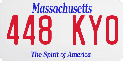 MA license plate 448KY0