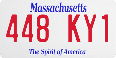 MA license plate 448KY1