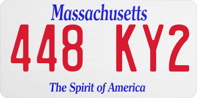 MA license plate 448KY2
