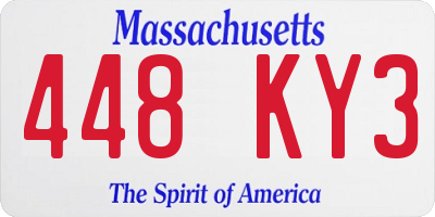 MA license plate 448KY3