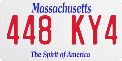 MA license plate 448KY4