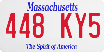 MA license plate 448KY5