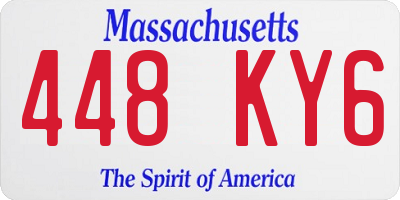MA license plate 448KY6