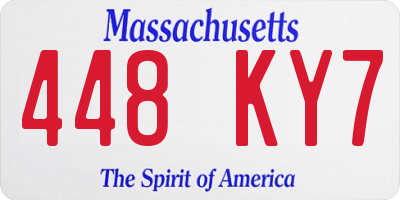 MA license plate 448KY7