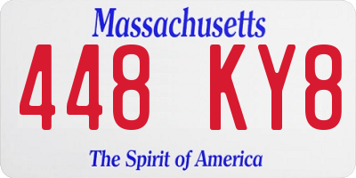 MA license plate 448KY8