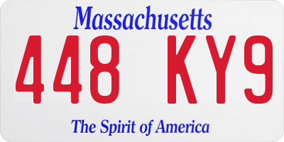 MA license plate 448KY9