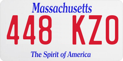 MA license plate 448KZ0