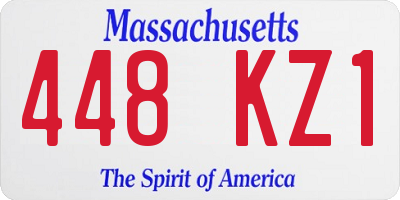 MA license plate 448KZ1