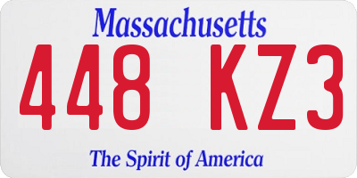 MA license plate 448KZ3