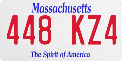 MA license plate 448KZ4