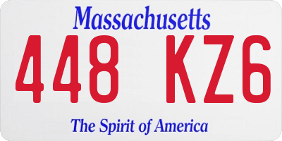 MA license plate 448KZ6