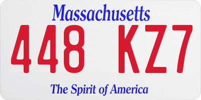 MA license plate 448KZ7