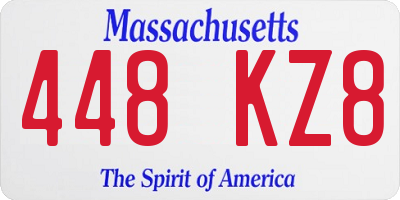 MA license plate 448KZ8