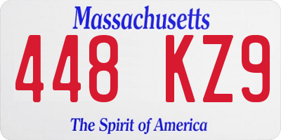 MA license plate 448KZ9
