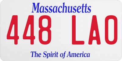 MA license plate 448LA0