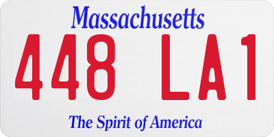 MA license plate 448LA1
