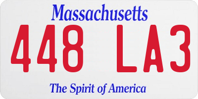 MA license plate 448LA3