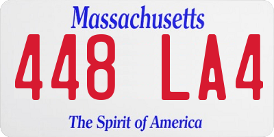 MA license plate 448LA4
