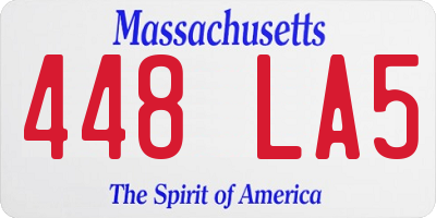 MA license plate 448LA5