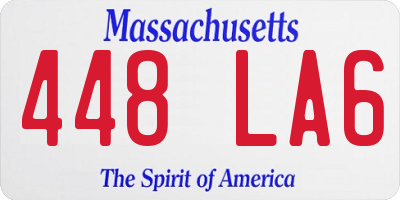 MA license plate 448LA6