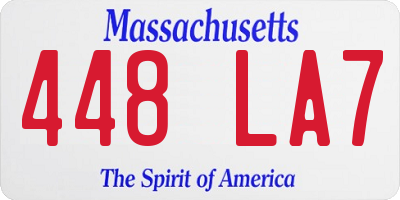 MA license plate 448LA7