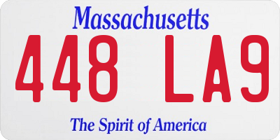 MA license plate 448LA9