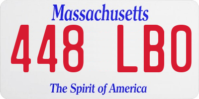MA license plate 448LB0