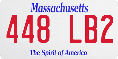 MA license plate 448LB2
