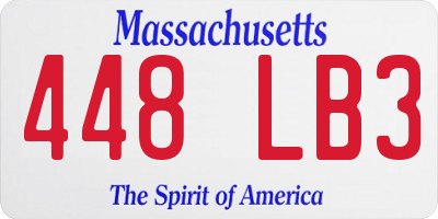 MA license plate 448LB3
