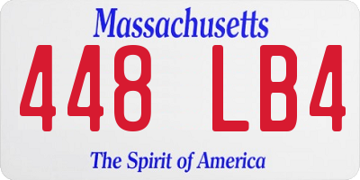 MA license plate 448LB4